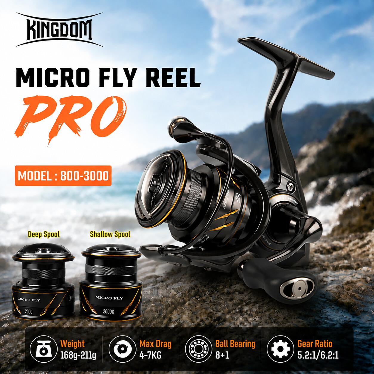 Abu Garcia Reel Revo - Moulinet de pêche spinning Kingdom Micro